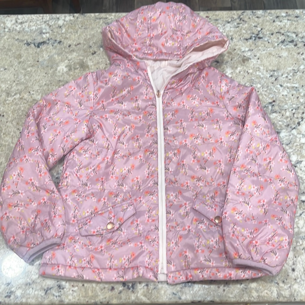 Copper Key Floral and Pink Reversible Girls Jacket